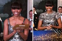Írán na Oscarech zcenzuroval dekolt Michelle Obamové