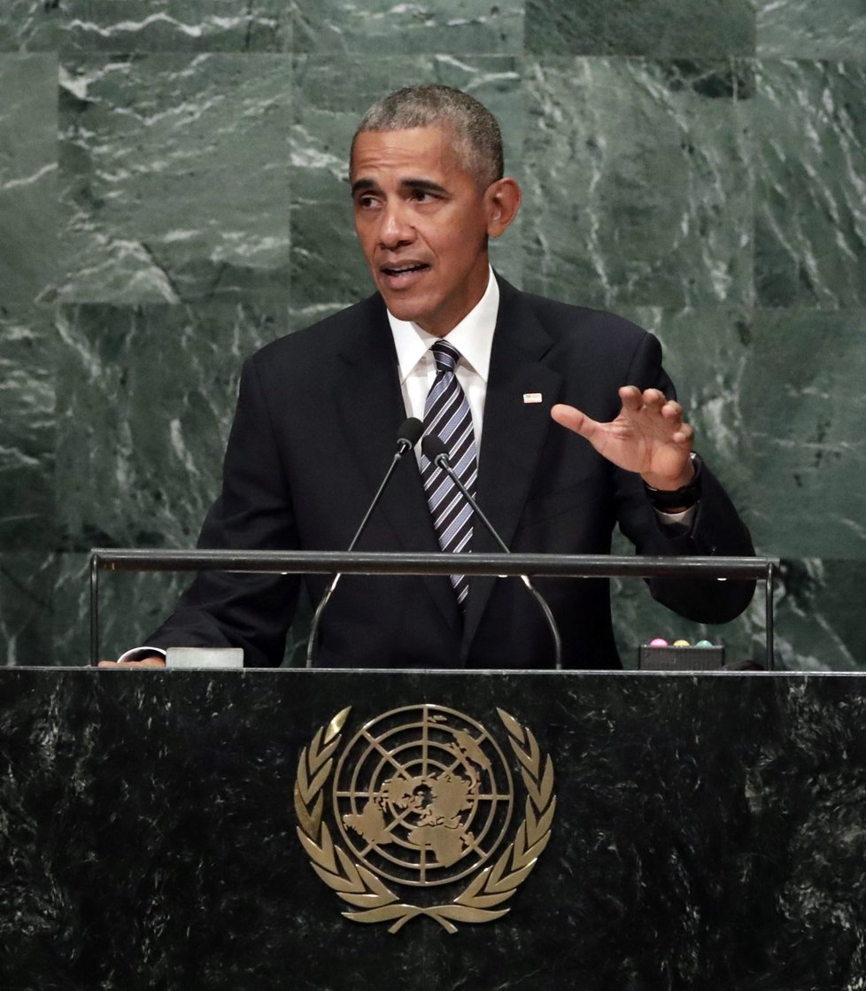 Americký prezident Barack Obama při projevu na Valném shromáždění OSN