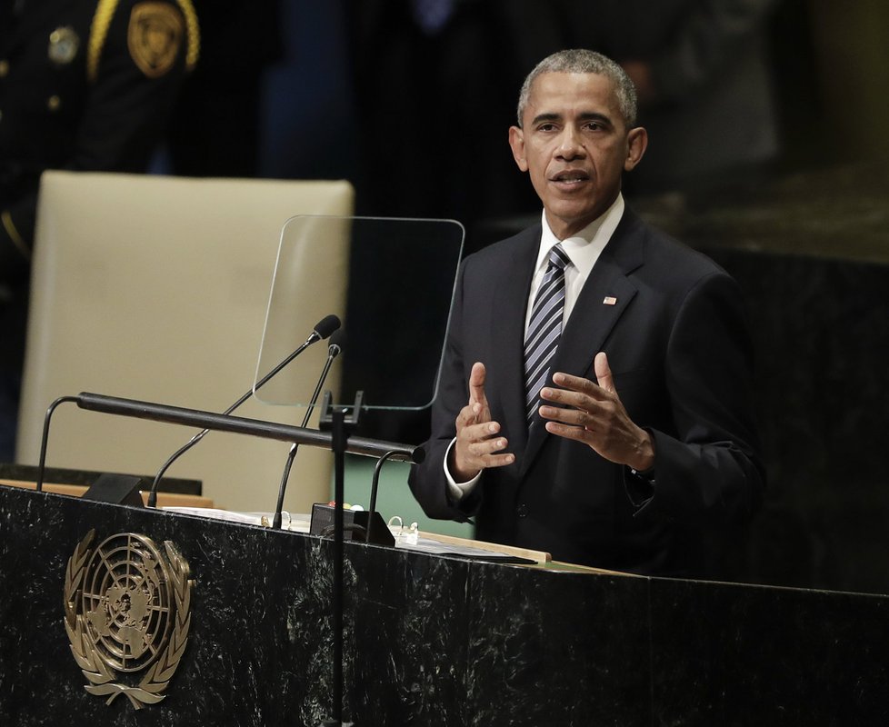 Americký prezident Barack Obama při projevu na Valném shromáždění OSN