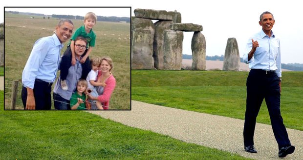 Obama na magickém místě: Bloudil ve Stonehenge, fotil se s rodinkou!