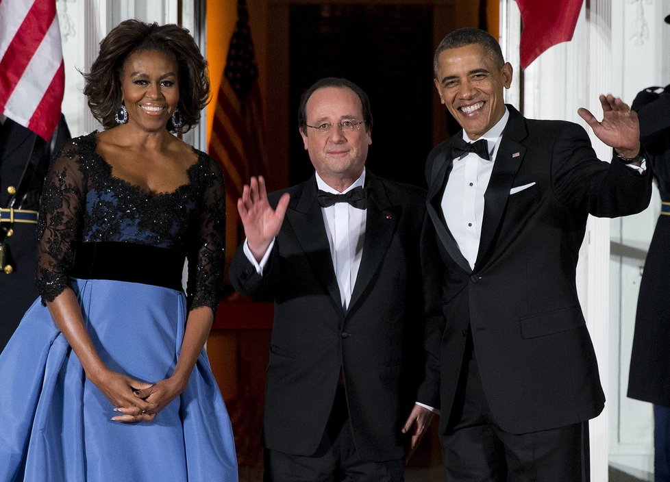 Michelle Obama, Francois Holland a Barack Obama