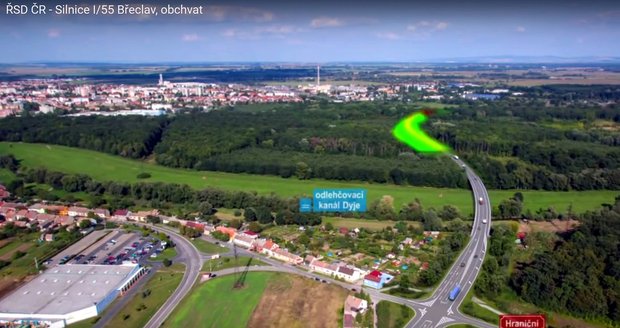 Ředitelství silnic a dálnic připravilo vizualizaci, kudy povede obchvat Břeclavi. Zároveň předvídá i to, jak se změní dopravní situace ve městě.