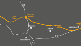 Obchvat Ružomberoku na D1 směr Tatry.