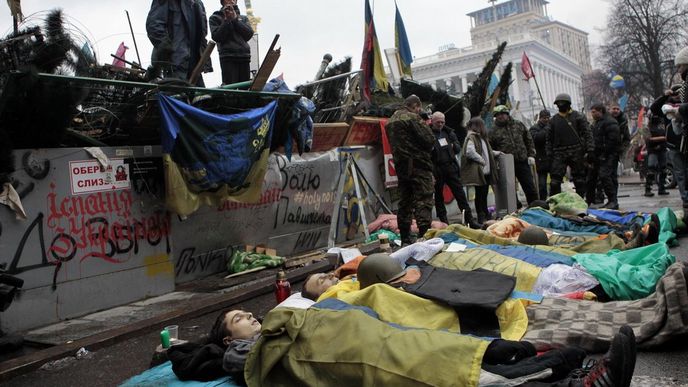 Oběti protivládních protestů na kyjevském Majdanu