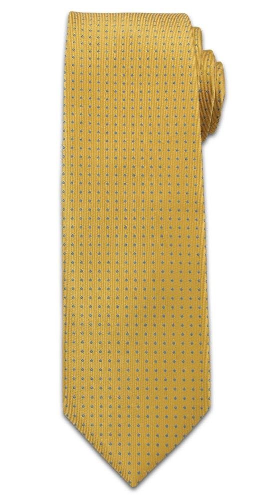 Žlutá pánská kravata se vzorem, 245 Kč