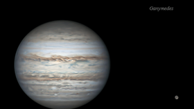 Jupiter ve společnosti měsíce Ganymeda vynesl autorovi titul Česká astrofotografie měsíce.