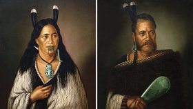 Portréty náčelníka Ngatai-Raure a jeho ženy, které byly ukradeny na Novém Zélandě.