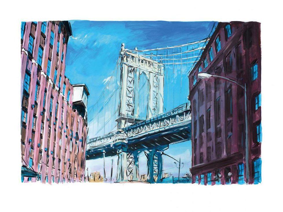 Bob Dylan: Williamsburg Bridge, centrum New Yorku