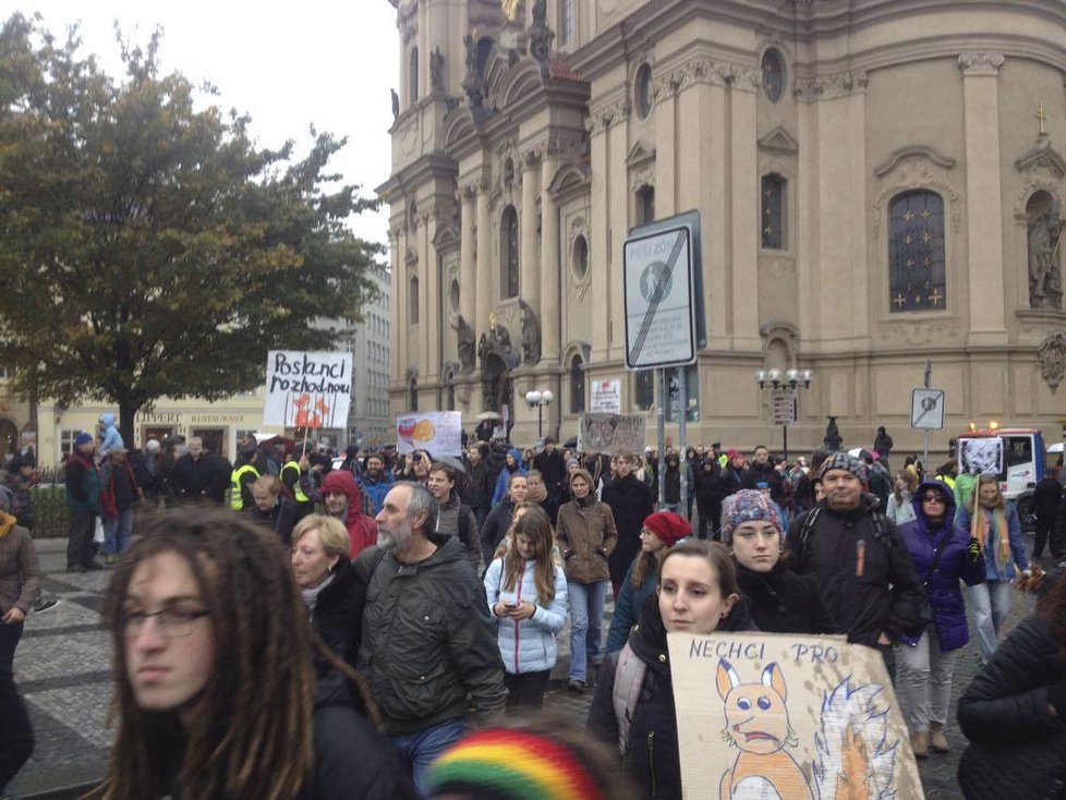 Lidé protestovali proti kožešinám.