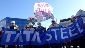 V únoru čeští hutníci protestovali v Bruselu kvůli Číně. Bojí se o práci.