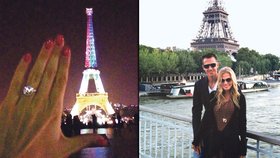 Rosol požádal Michaelu o ruku v Paříži. U Eiffelovky se Ochotská pochlubila zásnubním prstýnkem od Rosola