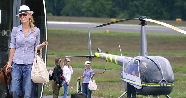 Michaela Ochotská přijela na festival do Varů jako královna, luxusní helikoptéroou