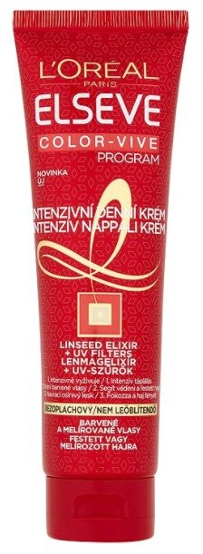 Denní krém na vlasy Elseve Color-Vive, 149 Kč (150 ml). Koupíte v drogeriích.