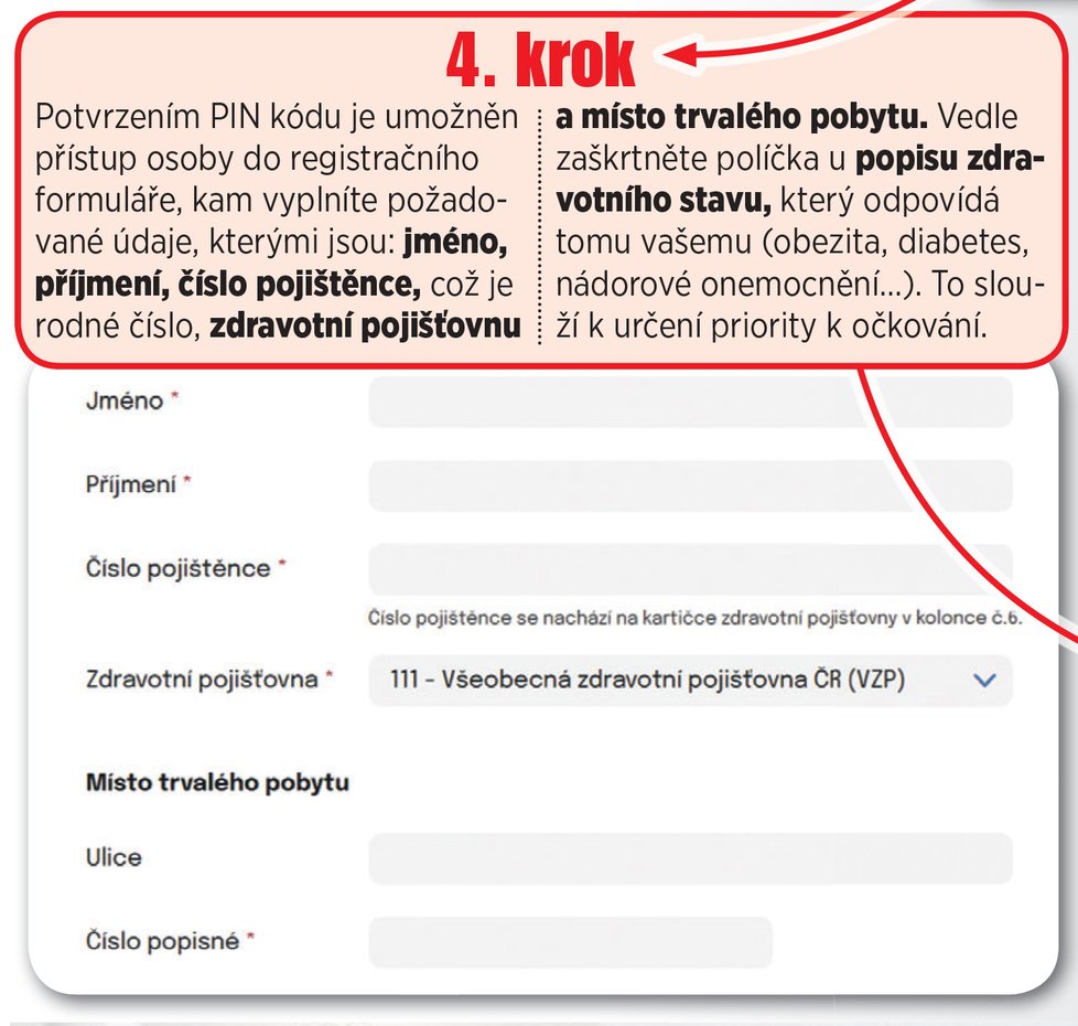 Registrace k očkování: Krok 4