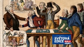 „Jste všichni šarlatáni!“ Pařížský epidemiolog Tapp versus odmítači očkování. Karikatura z roku 1800.