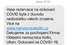 SMS o zrušení termínu očkování