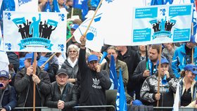 Protest odborářů a jejich příznivců na Václavském náměstí (8. 10. 2022)