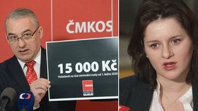 Odbory požadují růst minimální mzdy na 15 tisíc korun. Ministryně práce a sociálních věcí Jana Maláčová (ČSSD) řekla, ať se na tom domluví se zaměstnavateli
