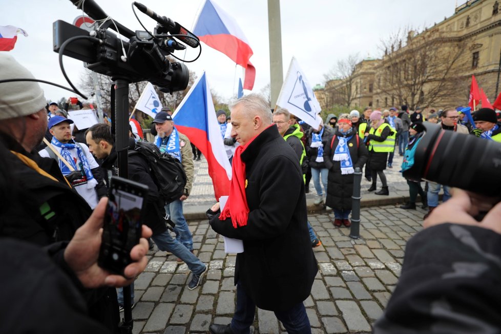 Stávka v ČR: Šéf odborů Josef Středula. (27. 11. 2023)