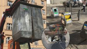 Obří kontejnery pod povrchem Prahy: Jak popeláři vyváží odpad z podzemních nádob?