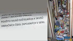 Nájemník (49) v Botanické ulici v Brně zaskládal byt odpadky. Navíc napsal vzkaz, že se mezi nimi ukrývá nálož.