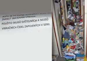 Nájemník (49) v Botanické ulici v Brně zaskládal byt odpadky. Navíc napsal vzkaz, že se mezi nimi ukrývá nálož.