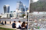 Ostrov z odpadků na londýnské Temži: Hromada ubrousků mění tok řeky