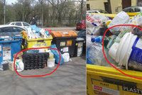 Foto jako důkaz: Podnikatelé v Praze přeplňují popelnice určené obyvatelům, hrozí jim pokuta