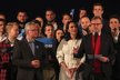 Start horké fáze kampaně ODS před eurovolbami: Petr Fiala u mikrofonu, vlevo eurolídr Jan Zahradil