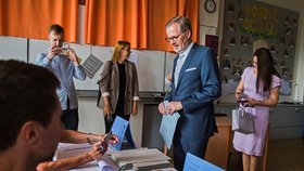 Šéf ODS Petr Fiala odvolil v Brně do Evropského parlamentu