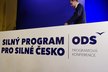 Předseda ODS Petr Fiala na programové konferenci strany 22. dubna v Praze.