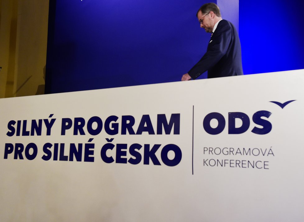 Předseda ODS Petr Fiala na programové konferenci strany 22. dubna v Praze