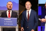 Petr Fiala, Ivan Langer a Alexandra Udženija na kongresu ODS