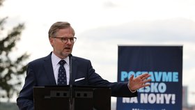 Předseda ODS Petr Fiala při zahájení kampaně pro krajské volby
