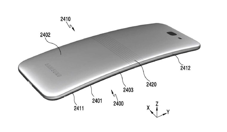 S částečně složenými zády vypadá tento dřívější patent Samsungu trochu jako LG G Flex.