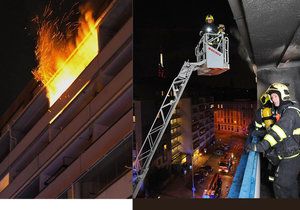 Na Žižkově se vznítil balkon. Hasiči jej včasným zásahem uhasili.