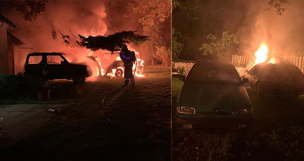 Autoservis na Berounsku lehl popelem: Devět aut zapálil někdo úmyslně