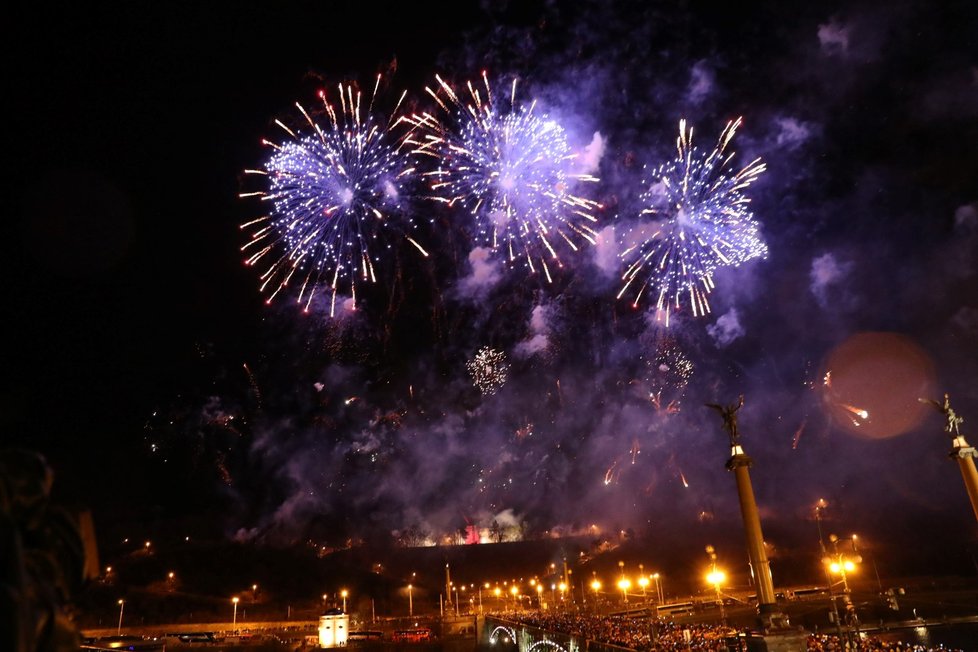 Novoroční ohňostroj v Praze, 1. 1. 2019