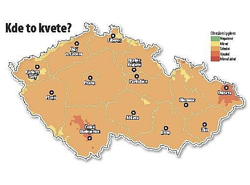 Ohrožení pylem ke dni 18. 3. 2023