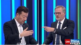 Partie Terezie Tománkové: Předseda PS Tomio Okamura (SPD) a poslanec Petr Fiala (ODS).