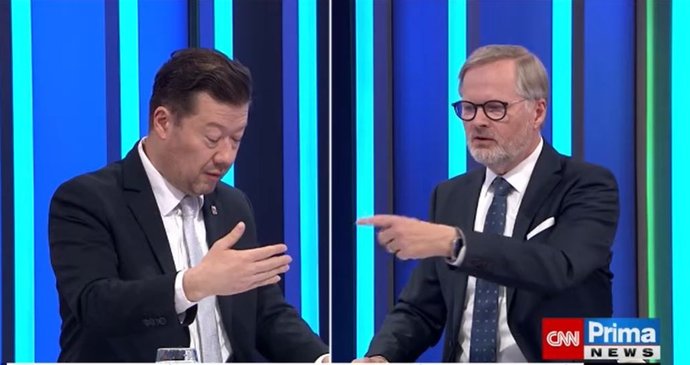 Partie Terezie Tománkové: Předseda PS Tomio Okamura (SPD) a poslanec Petr Fiala (ODS).