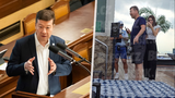 Šéf SPD Okamura a bruneta ze Singapuru: Před časem líbačka, teď zapíračka?