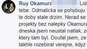 Ruy Okamura a jeho příspěvek na FB