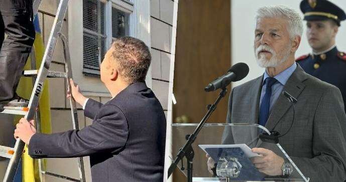 Vlajky jsou symbol, ale horší by bylo zastavení pomoci Ukrajině, řekl Pavel