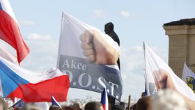 Zhruba 600 lidí v pondělí přišlo na demonstraci proti imigraci a proti vládě.