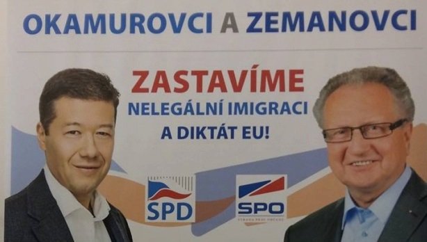 Jednou z krajských předvolebních koalic jsou okamurovci a velebovci, tedy Svoboda a přímá demokracie se Stranou práv občanů (dříve Zemanovci).