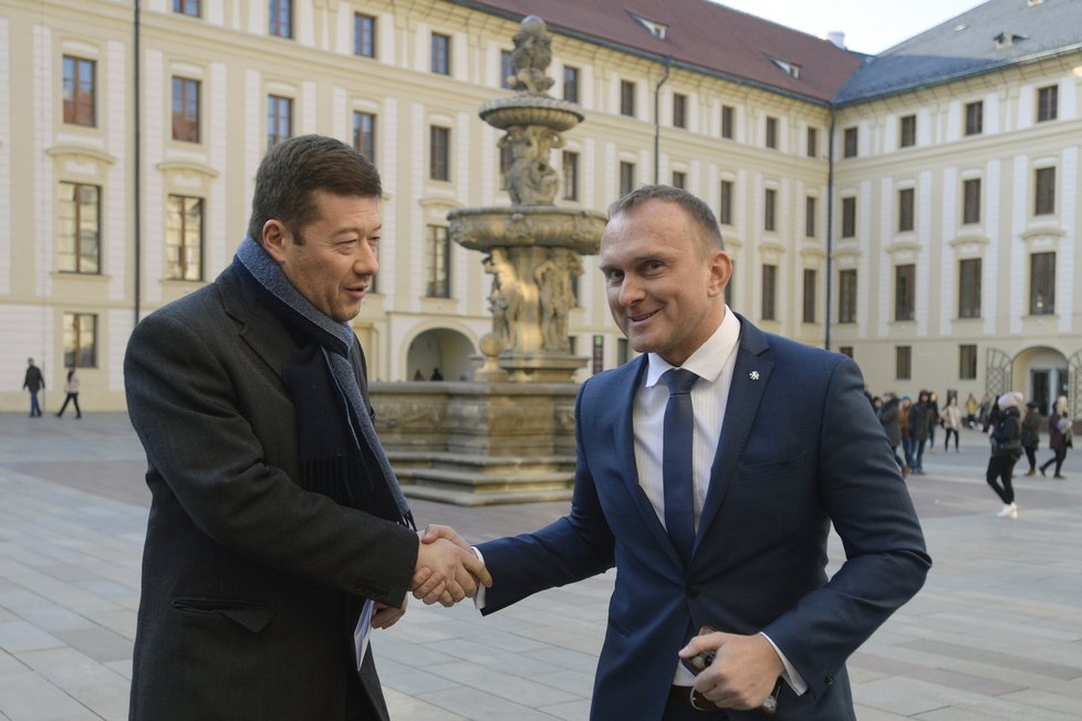 Prezident Miloš Zeman s předsedou SPD Tomiem Okamurou