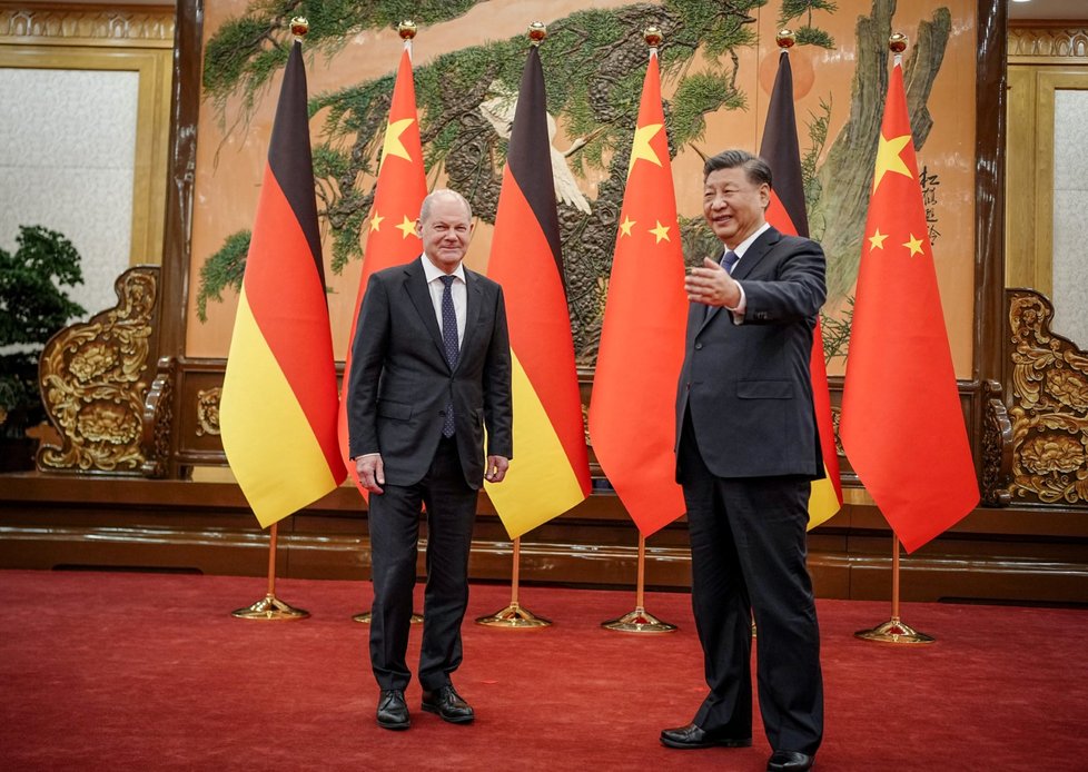Německý kancléř Olaf Scholz na návštěvě Číny (4.11.2022)