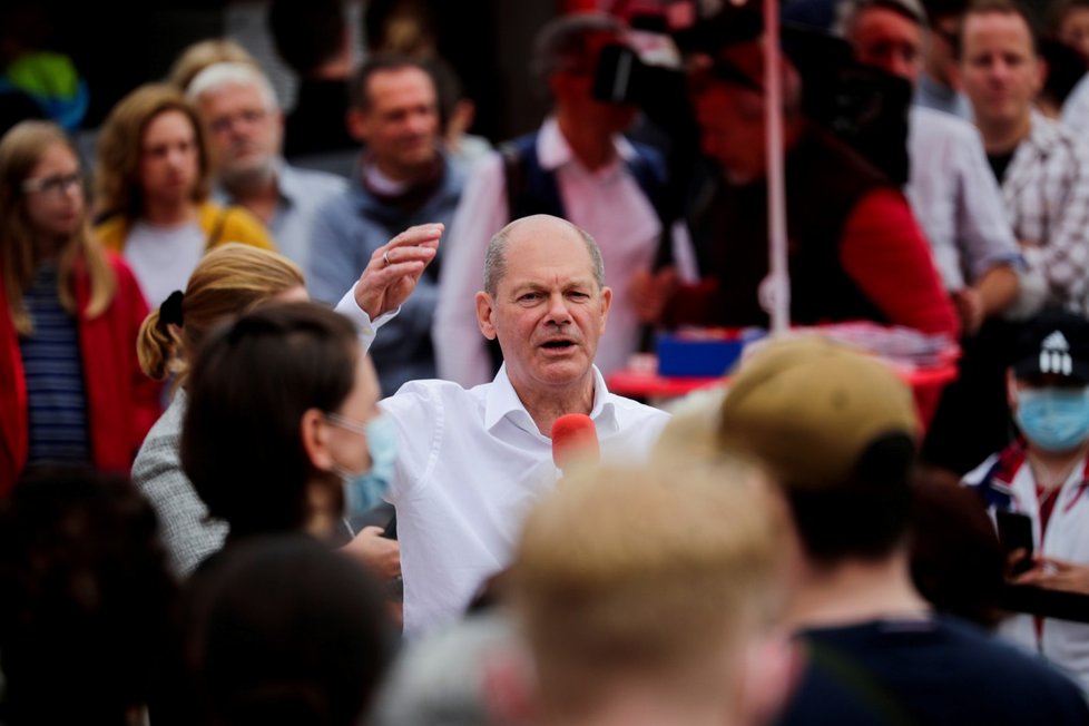 Ministr financí a kandidát na německého kancléře Sociálnědemokratické strany Německa (SPD) Olaf Scholz