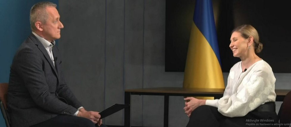 Interview s první dámou Ukrajiny Olenou Zelenskou na ČT
